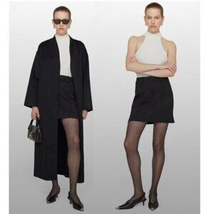 NWT Anine Bing Skirt Nikita Mini in Black Wool